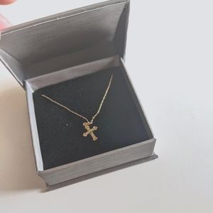 dainty 14k cross necklace 
